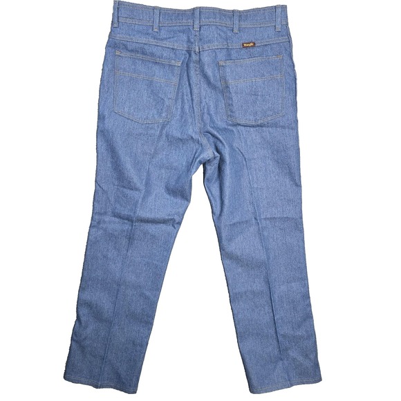 Vintage Wrangler Jeans Mens 34 x 30 Light Blue Denim Straight Leg Zip 85498LB - Picture 2 of 7